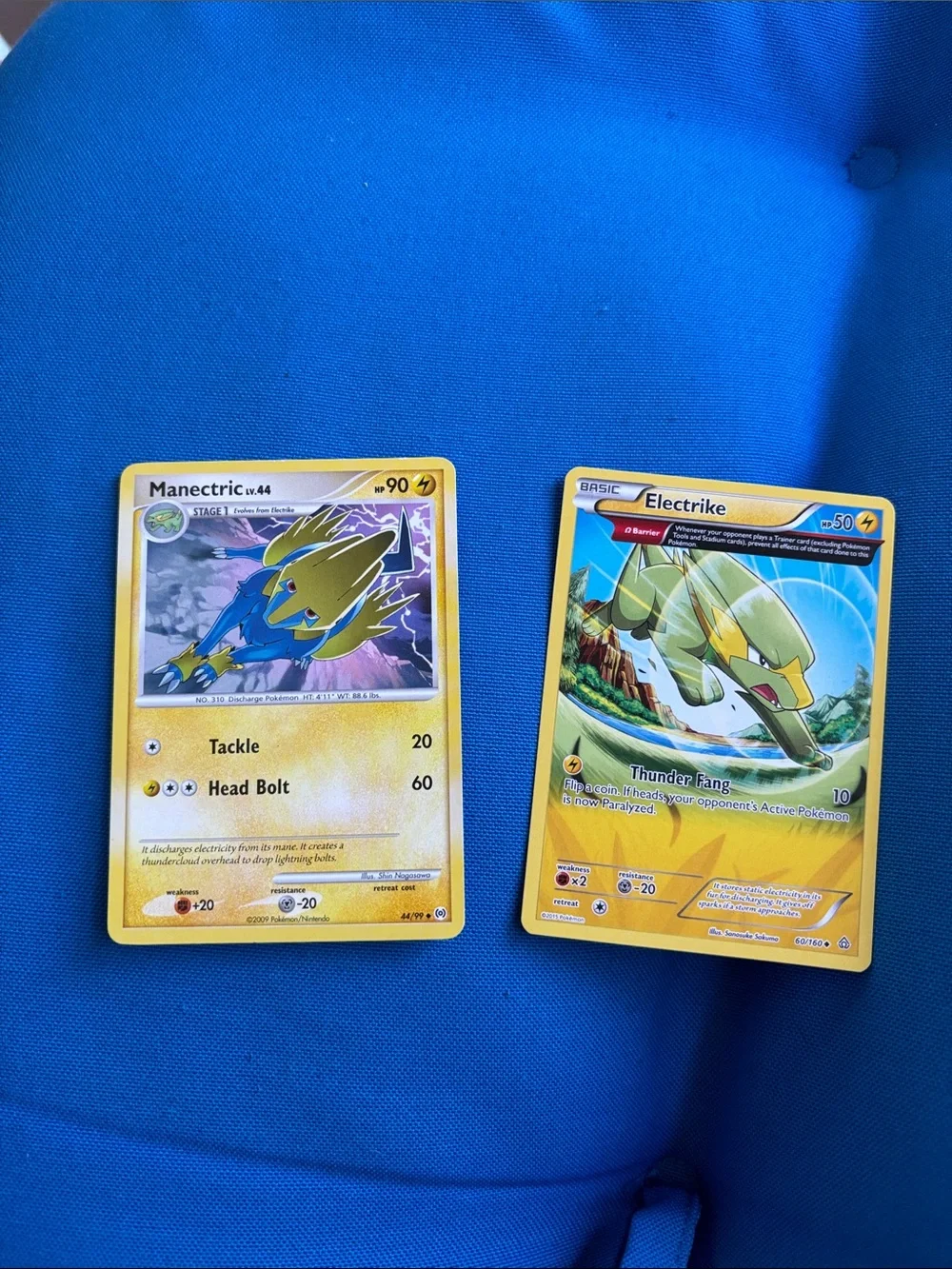 Pokémon Cards Electrike HP 50 2015 Manectric HP90 2009 NWOTS ElectricTypePokemon